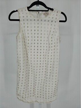 Gap Womens Sz 2 Kiss Me Mimi Shift Dress White Sleeveless Y2K